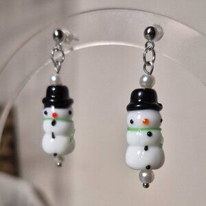 Snowmen Charm Earrings